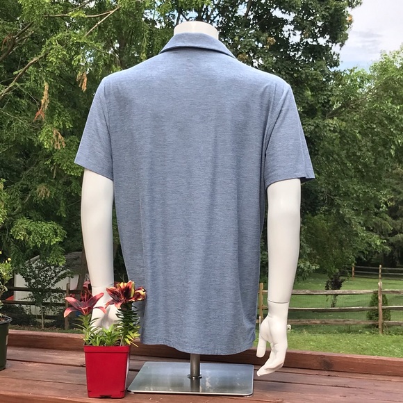 Al1ve Mens L Blue Polo Shirt Soft Short Sleeve Golf Quik- Dri - Picture 2 of 9